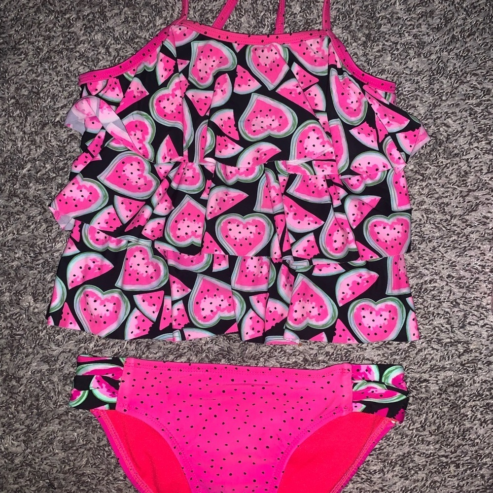 Watermelon Print Kids Swim Set size 7/8